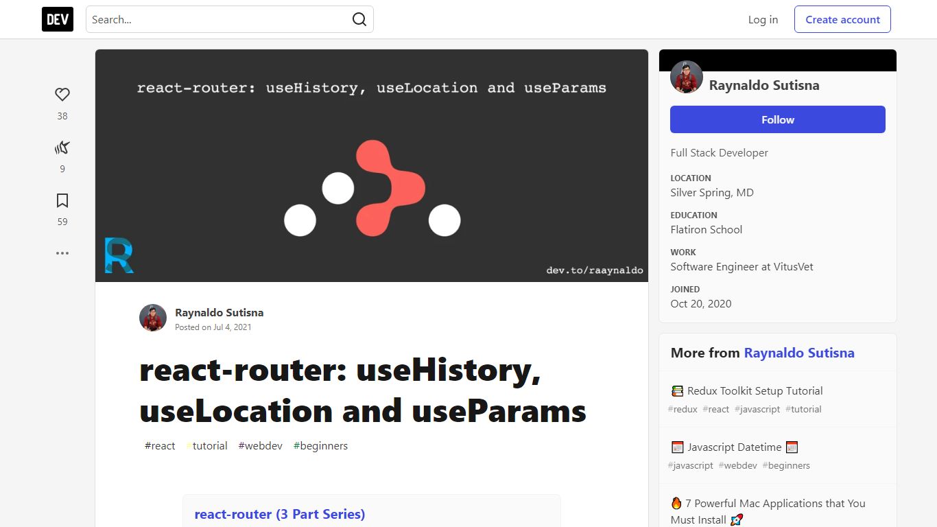 react-router: useHistory, useLocation and useParams